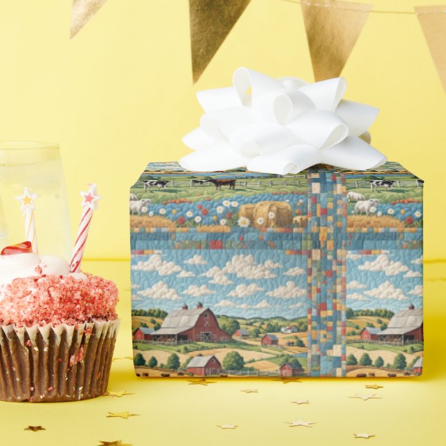 Country Farm Quilt Wrapping Paper (Birthday Party)