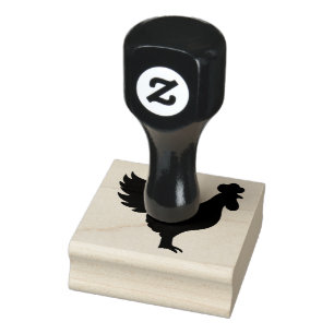 Country Farm Rooster Craft Silhouette Rubber Stamp