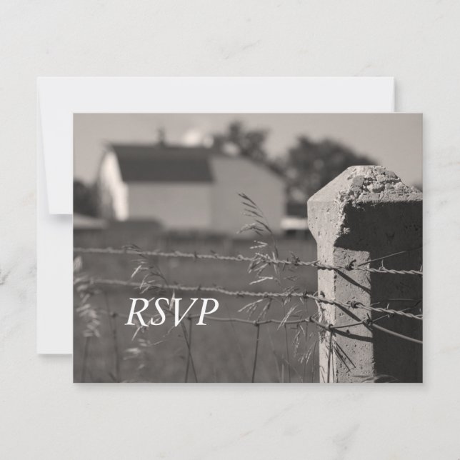Country Farm Wedding RSVP Response Card (Front)