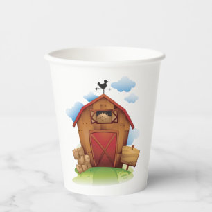 Country Farmhouse Barn with Weather Vane Paper Cups