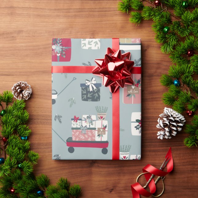 Country Farmhouse Cute Holiday  Christmas Xmas Wrapping Paper (Holiday Gift)