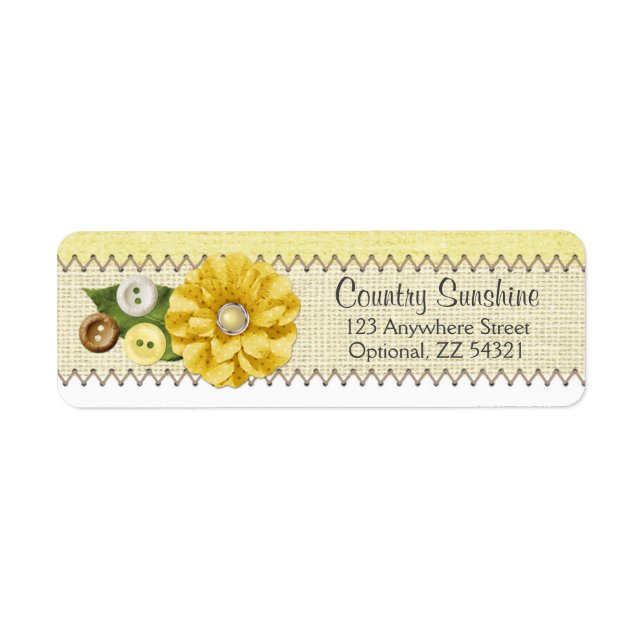 Country Farmhouse Yellow Sewing Return Address Return Address Label (Front)