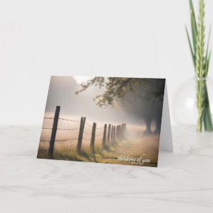 Country Fence In Morning Mist Card