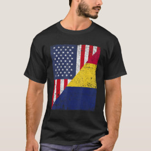 Country Flag Design  Half USA Half Chad T-Shirt