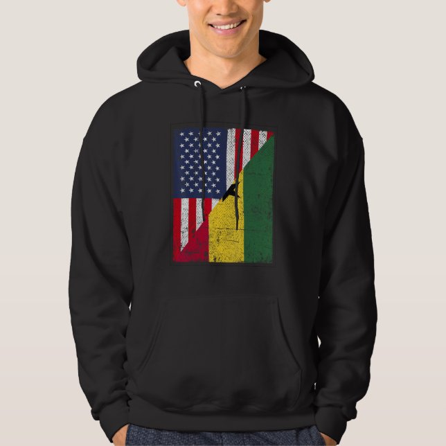 Country Flag Design  Half USA Half Ghana Hoodie (Front)