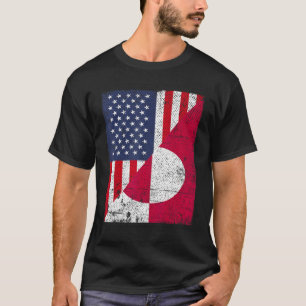 Country Flag Half USA Half Greenland T-Shirt