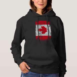 Country Flag Souvenir Grunge Flag Canada Hoodie