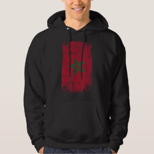 Country Flag Souvenir Grunge Flag Morocco Hoodie