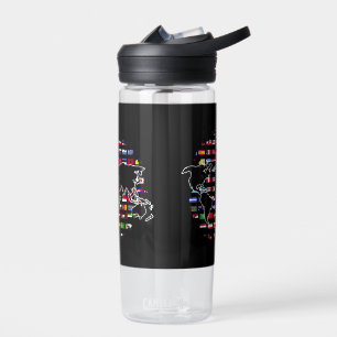 Country Flags World Map Traveling International Wo Water Bottle