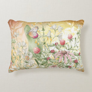 Country Floral Butterfly Decorative Cushion