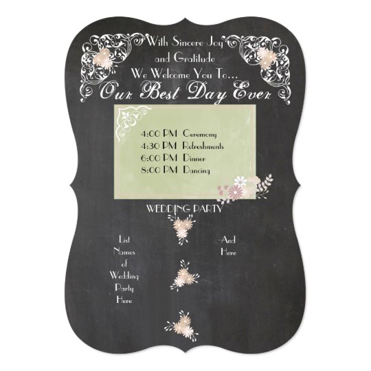 Country Floral Chalkboard Wedding Programs
