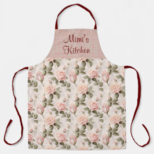 Country Floral Roses All Over Print Personalised Apron