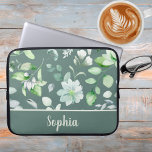 Country Floral Sage Green Signature  Laptop Sleeve<br><div class="desc">Embrace the rustic elegance of a country floral pattern with a sage green background with our extraordinary personalised laptop sleeve. Protect your laptop in style while showcasing your appreciation for nature's beauty. Carry a touch of countryside charm with you wherever you go with this delightful accessory.</div>