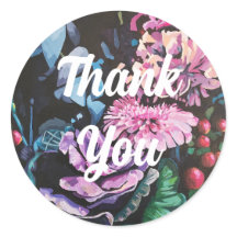 Country Floral Thank You Sticker