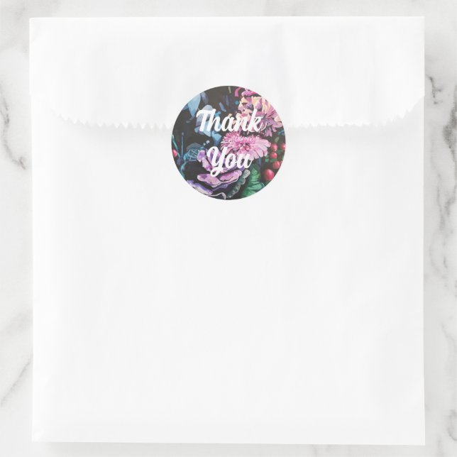 Country Floral Thank You Sticker (Bag)