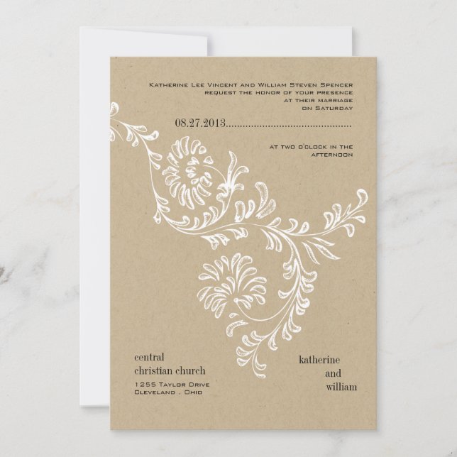 Country Floral Wedding Invitation (Front)