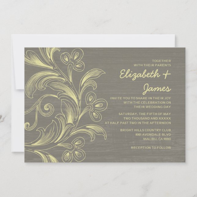 Country Flourish Wedding Invitations (Front)