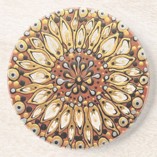 Country Flower on Cedar Coaster (Front)