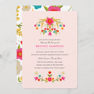 Country Flowers Baby Shower Invitation