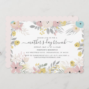 Country Flowers Mother's Day Brunch Invitation