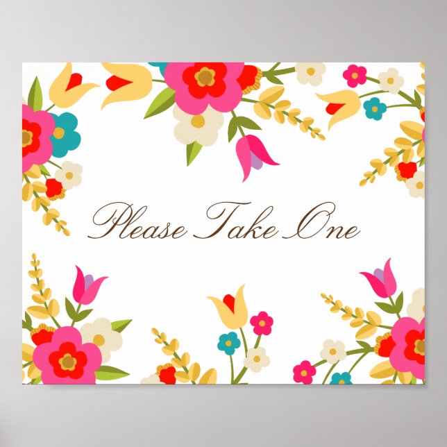 Country Flowers Party Favour Poster (Front)