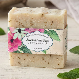 Country Flowers Soap Belly Band Invitation Belly Band
