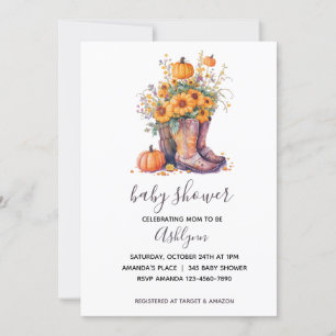 Country Flowers Western Autumn Baby Shower Invitation