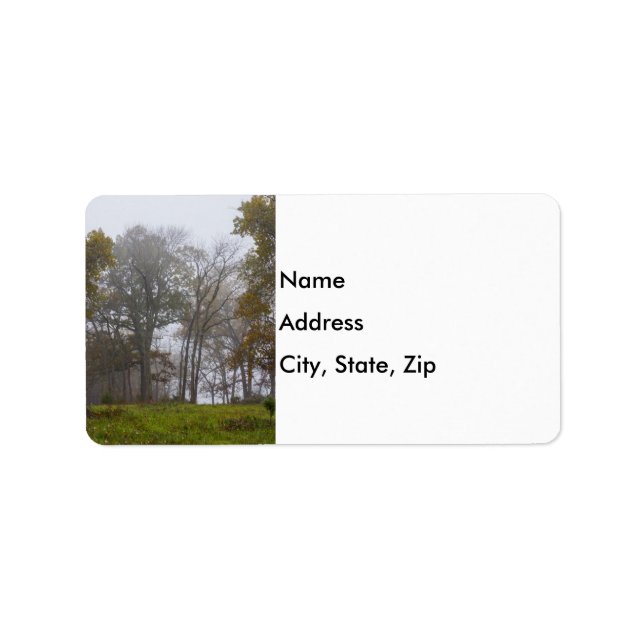 Country Foggy Fall Morning Label (Front)