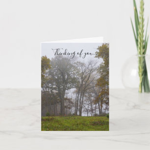 Country Foggy Fall Morning Thinking Of You Card