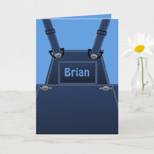 Country Folk Blue Overalls Custom Card