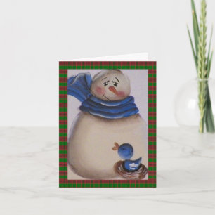Country Folk Snowman Holiday Card