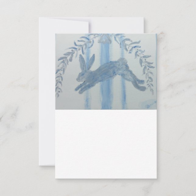 Country French Bunny Rabbit Thank You Card (Front)