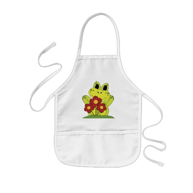 Country Frog fun kitchen kids apron (Front)