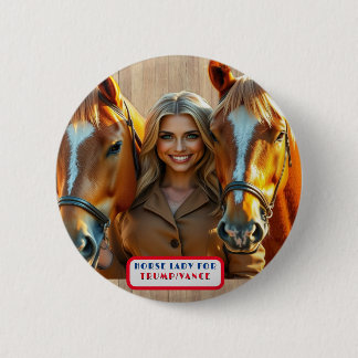 Country Gals Horse Lady for Trump/Vance Button