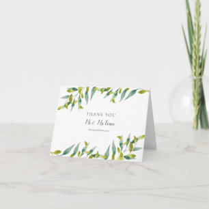 Country Garden Greenery Wedding Thank You Card