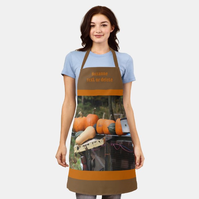 Country Garden Pumpkins And Squash Personalised Apron (Worn)
