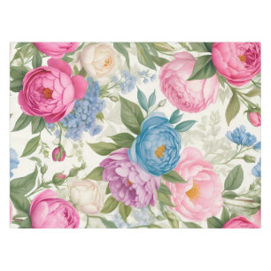 Country Garden Roses And Peonies Floral Tablecloth