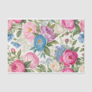 Country Garden Roses And Peonies Floral Tissue Paper