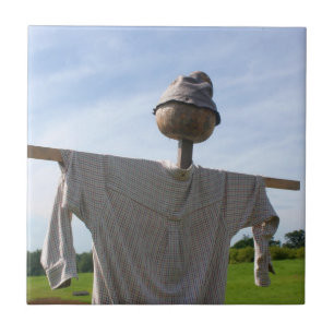 Country Garden Scarecrow Nature Ceramic Tile