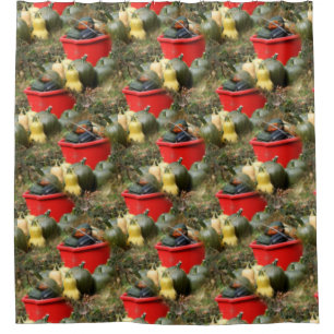 Country Garden Squash Nature Pattern Shower Curtain