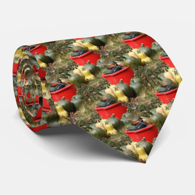Country Garden Squash Nature Pattern  Tie (Rolled)