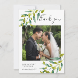 Country Garden Wedding Photo Thank You Card