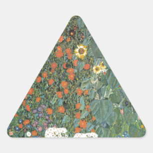 Country Garden with Sunflowers 1907 Triangle Sticker