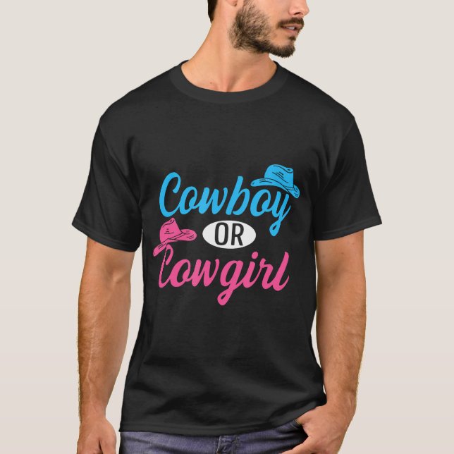 Country Gender Reveal Design For A Western Family T-Shirt (Front)