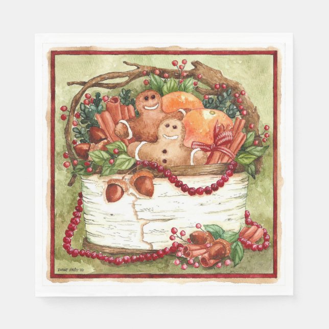 Country Gingerbread Basket Napkin (Front)