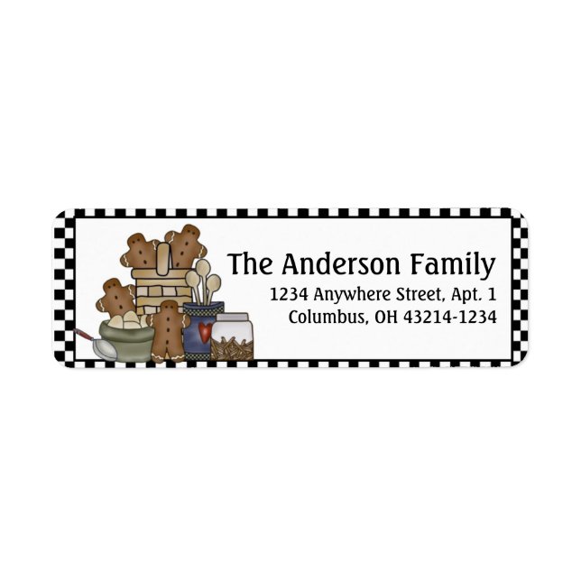 Country Gingerbread Kitchen Return Address Labels (Front)