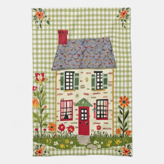 Country Gingham House Tea Towel