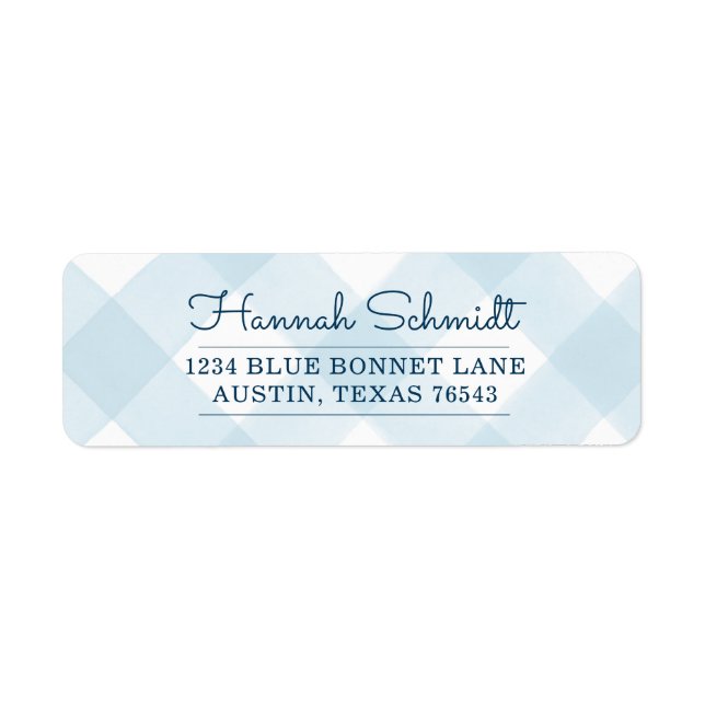 Country Gingham Return Address Label (Front)