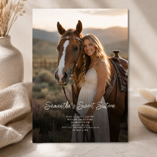 Country Girl Full Photo Sweet Sixteen Birthday Invitation