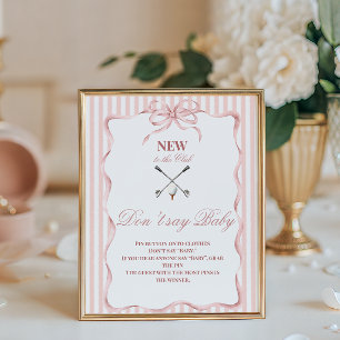 Country Girl New to the Club Golf Baby Shower Game Poster